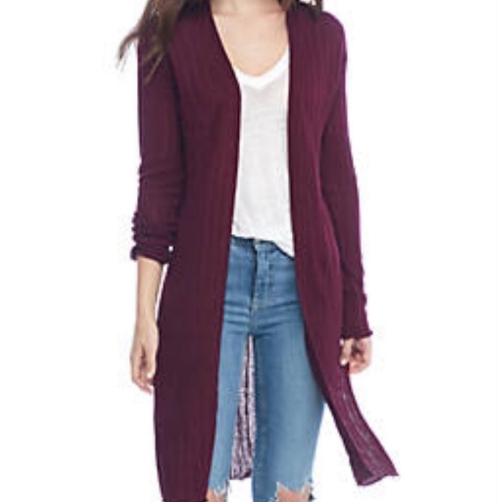 Free People Ribby Rib Duster Cardigan M
